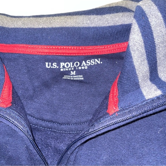 U.S. Polo Assn. Men's Dark Blue Zip-Up Sweater - Picture 2 of 3
